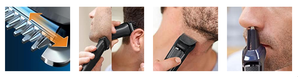 Grooming Kit for Beard & Hair with 7 Attachments